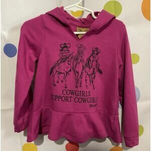 Wrangler Girls Hooded Size XS (4) Cowgirls & Horses Pink